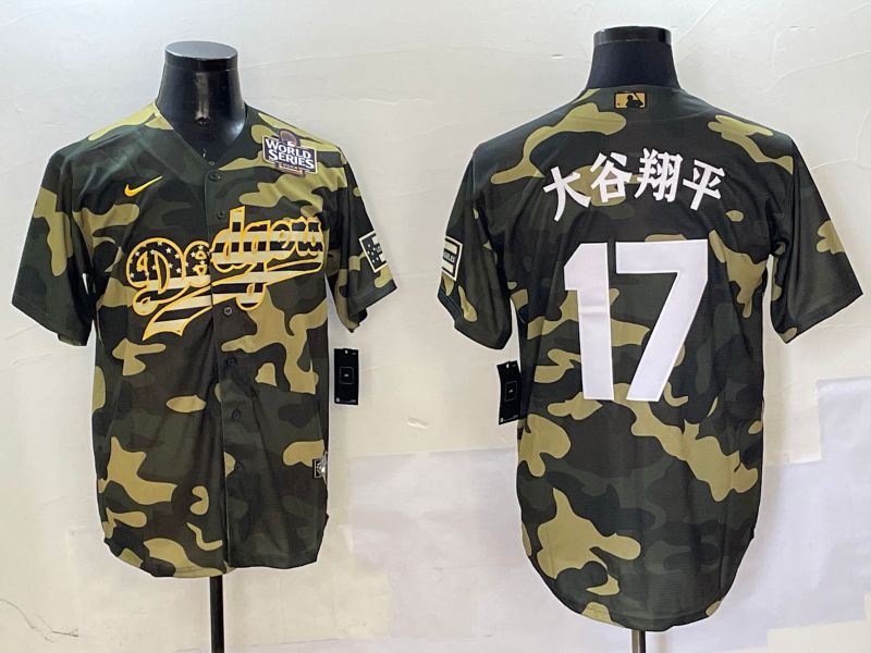 Men Los Angeles Dodgers 17 Ohtani Camo Joint Name 2025 Nike MLB Jersey style 17